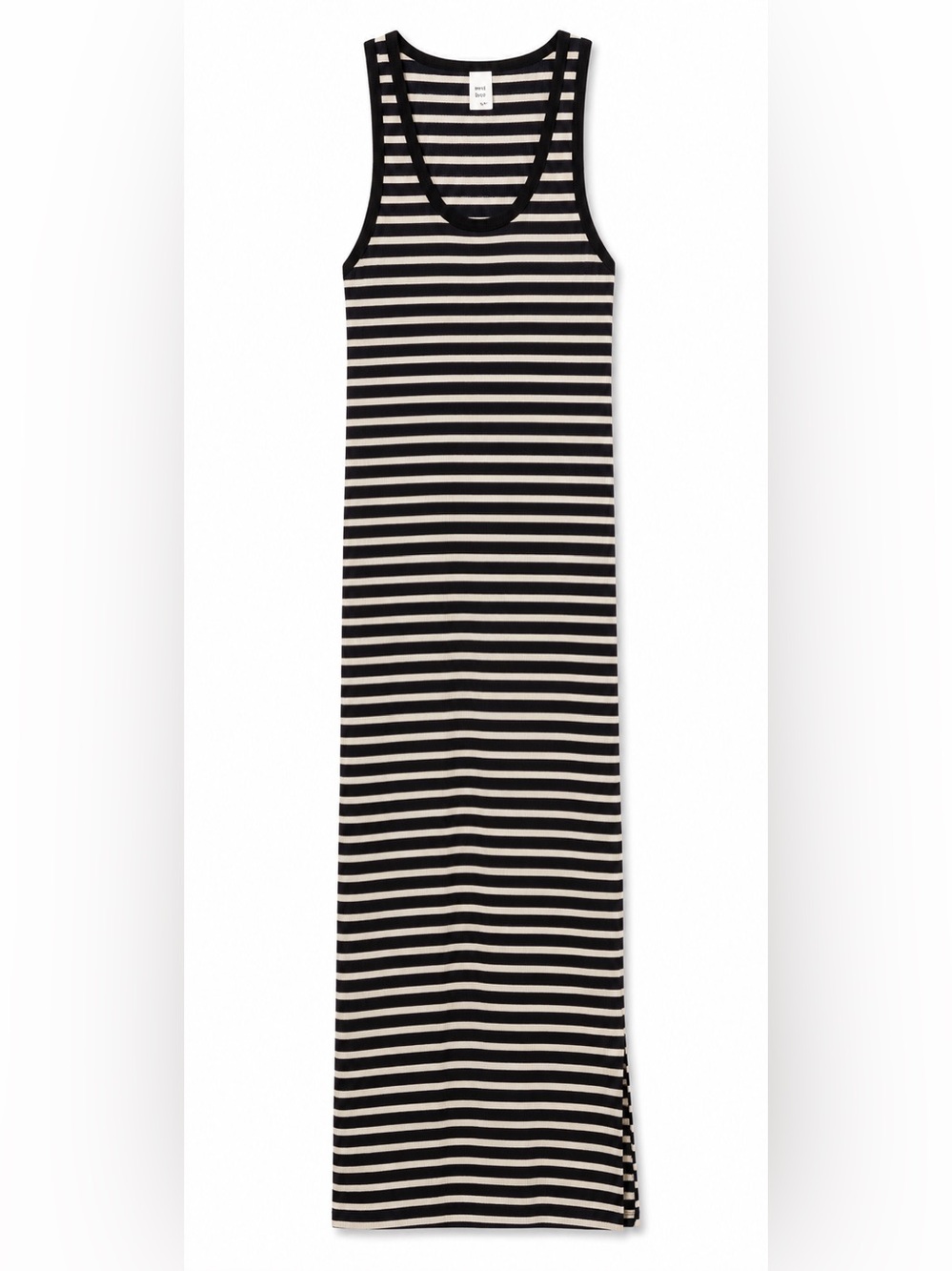 west loop Black and White Striped Tank Maxi Dress